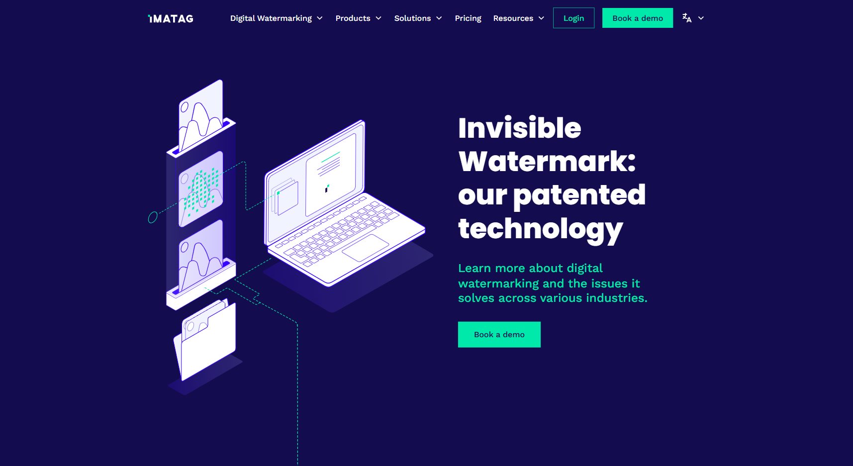 Screenshot of the Steg.AI platform showing its C2PA signing and watermarking offering, including pricing tiers and enterprise-focused feature set