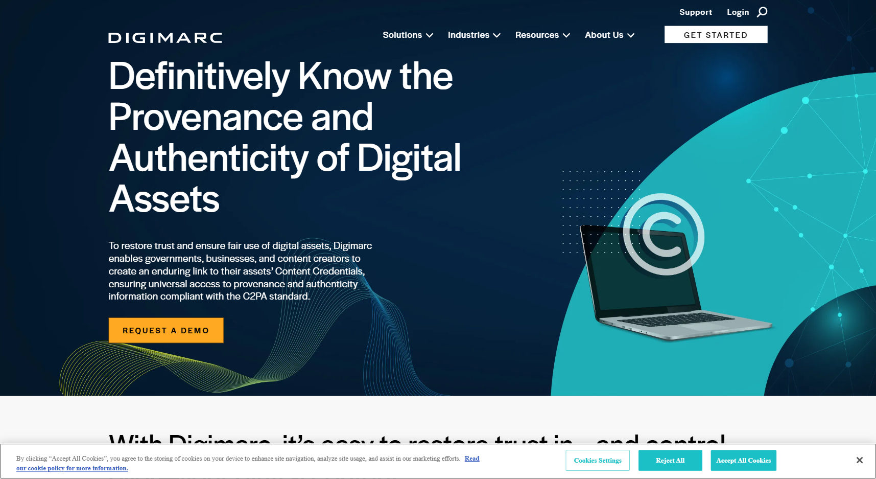 Screenshot of Steg.AI's homepage showing their AI-powered invisible watermarking service for images