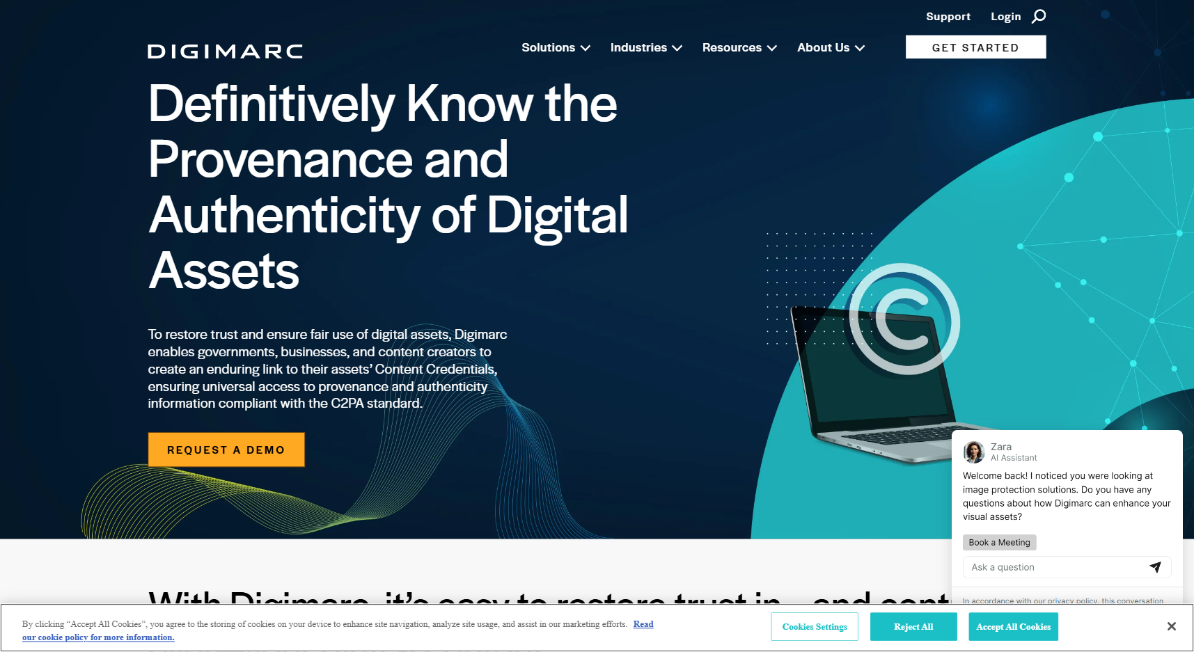 Screenshot of Google SynthID's page describing their AI-generated content watermarking technology from Google DeepMind